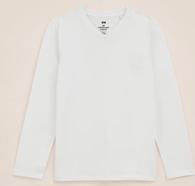 WE Fashion Jongens basic T-shirt met V-hals