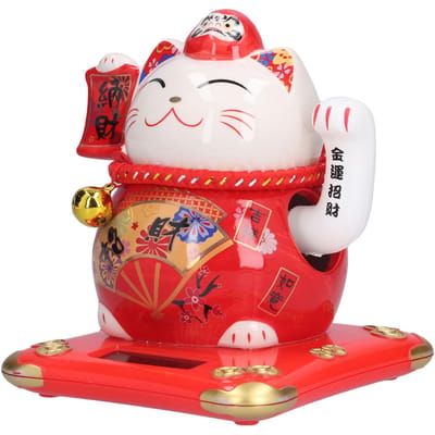 6in Fortune Cat Keramisch Zwaaiend Gelukskat Ornament Huisdecoratie voor Slaapkamer Auto KantoorType 1 white