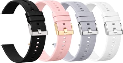 Kiraal Premium Siliconen smartwatchbandjes – Set van 4 – 20mm – Siliconen – Smartwatchbandje – Universeel