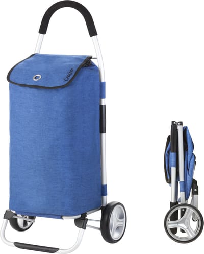 Cruiser Boodschappenwagen Opvouwbaar 45 ltr - Foldable Boodschappentrolley - Afneembare boodschappentas - Blauw