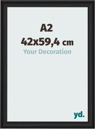 Your Decoration - Fotolijst A2 42x59,4 cm - MDF - Zwart Houtnerf - Lazio