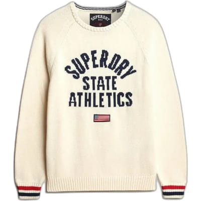 Superdry - Slouchy Intarsia Grafische Gebreide Trui - Dames - Sweaters