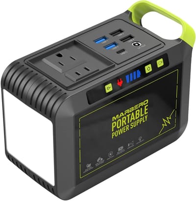 Draagbare Powerstation 88Wh – 120W Solar Generator met 230V Stopcontact & LED – Voor Camping, Outdoor, Noodstroom & Off-Grid Gebruik – Energieklasse A+++