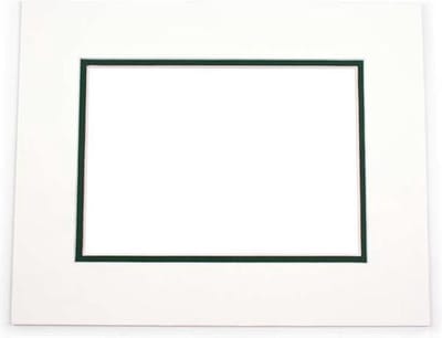 Passepartout Dubbeldik Wit/Donker Groen 40,6x50,8cm (10 stuks)