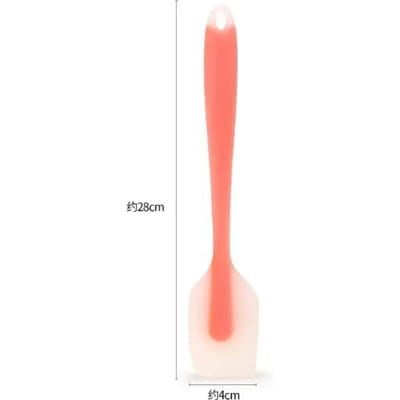 Cake Crème Siliconen Schraper Crème Schraper Cake Tool Twee Maten Semi-Transparante Kop Spatel Hittebestendig Bakgereedschap 27.2 x 5cm oranje