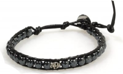 Heaven Eleven Men - Leer Zwart hematiet 6mm - Skull - fits all