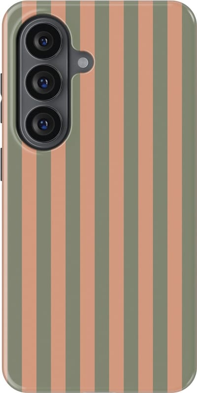 DripCase Gestreept Hoesje Samsung Galaxy S26 | Backcover met Mag | Stripes Motief | Trendy Case Samsung Galaxy S26 met Strepen Sweet Sage