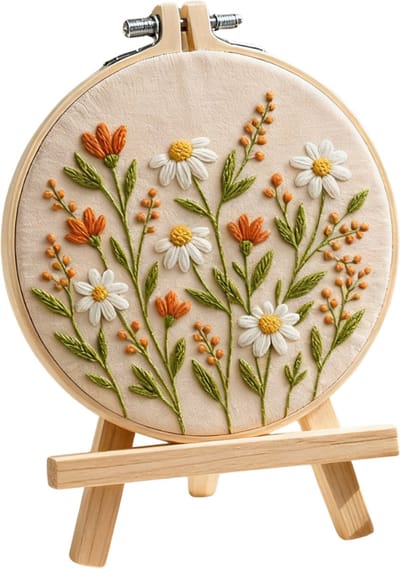 Untamed - PREMIUM Borduurpakket voor volwassenen – DIY decoratie – Creatieve borduurset – Borduren - Bloemen - Wildflower Morning