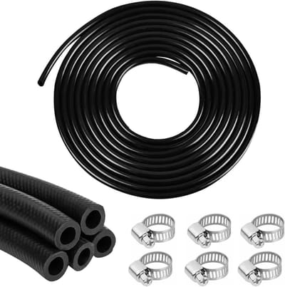 Flexibele Brandstofslang 8mm Binnen Diameter met 6 Slangklemmen 10-16mm voor Grasmaaiers, Motorfietsen en Auto's, Geschikt voor Diesel en Benzinegebruik
