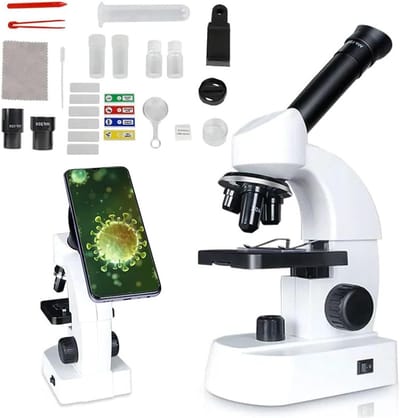 Monoculaire Microscoop - Biologische Microscoop - Educatief Onderzoek - Compact Lichtgewicht - 40x 80x 100x 200x 400x 800x - One Color