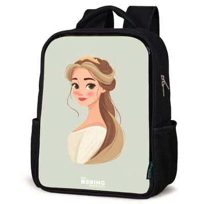 NoBoringSuitcases.com® - Rugzak zwart - Schooltas jongen & meisje - Prinses met een tiara - Groen - Rugtas voor school - Boekentas kind - Schoolrugzak - Kinderrugzak