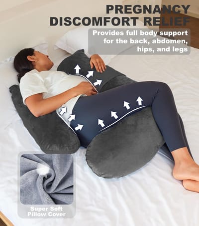 Zwangerschapskussen - Verzorgingskussen Bodykussen - Comfortabel Slapen - Ergonomische Vorm - Niet Gespecificeerd - Grijs