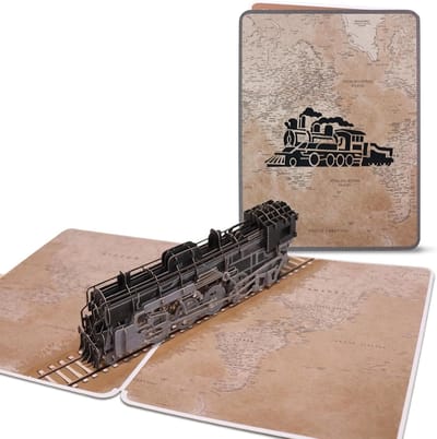 Pop-up kaart van een trein - Uniek cadeau voor treinliefhebbers, perfect voor verjaardagen en feestdagen