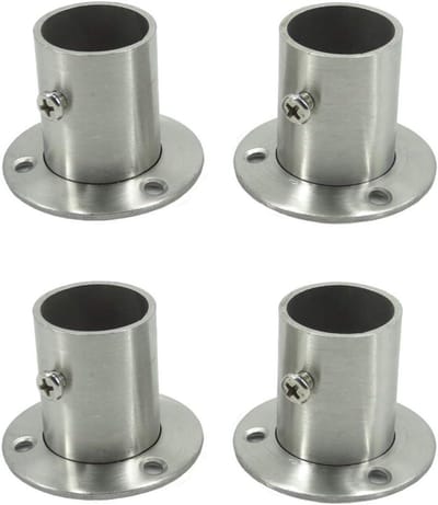 Roestvrijstalen Flens - Buissteun Steunflens - Kledingstang Ophangen - Verstelbare Montage - 52mm x 52mm x 40mm - Zilver