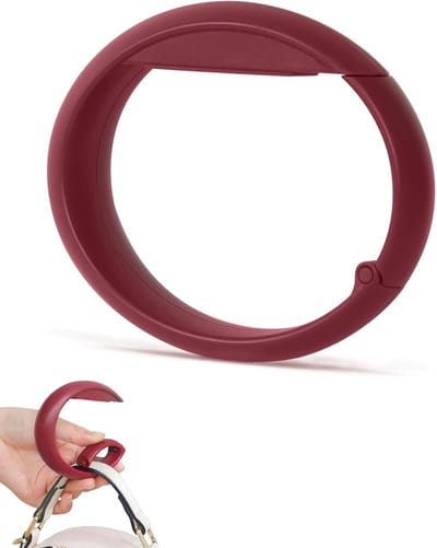 Desktop handtashouder - Antislip bureautashouder voor handtassen, robuuste bureauhaak, professionele kantooraccessoires in bordeauxrood, ideaal voor organisatie en ruimtebesparing