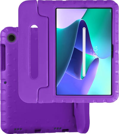 Hoesje Geschikt voor Lenovo Tab M10 Plus (3e / 3rd Generatie) - Kinderhoes Shockproof Bumper - Kidsproof Case - Tablet Hoes - Kinder Hoes Cover - Paars