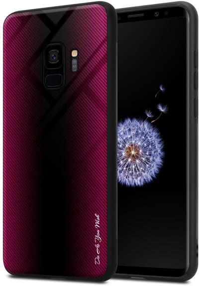 Cadorabo Hoesje geschikt voor Samsung Galaxy S9 in PAARS ROZE - Beschermhoes gemaakt van TPU silicone Case Cover en achterkant van gehard glas