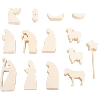Kerststal Paasscène Houten Decoratie Verrijzenis Scène Beeldjes Ornamenten Aanrecht white