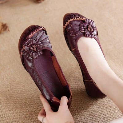 Hoogwaardige handgemaakte damesschoenen van echt leer Oxford-schoenen voor dames Luxe merkloafers Damesmocassins 5.5 paars