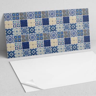 Coloray Wandpanelen Zelfklevend - Mozaïek tegelpatroon PVC Wandpaneel - 100 cm x 50 cm - Blauw Wandbekleding Zelfklevend - 1 stuk - Texturen Wandpanelen Zelfklevend - Wandbord Keuken - Wandpaneel Badkamer
