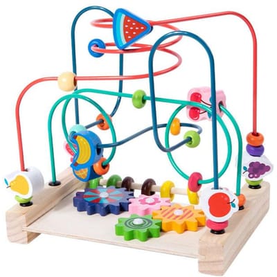 Montessori Baby Speelgoed Houten Achtbaan Kralenbaan Peuter Vroege Educatie Educatieve Puzzel Wiskunde Speelgoed voor Kinderen 2025