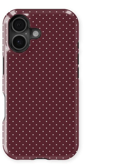 Micro Dots Tough Hoesje geschikt voor iPhone 17 | Geschikt Voor Mag | Stippen Motief Backcover geschikt voor iPhone 17 Wine Dots