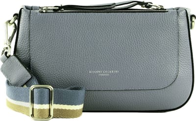 GIANNI CHIARINI Leren Schoudertas Crossbody Bag Ming Blue Blauwgrijs