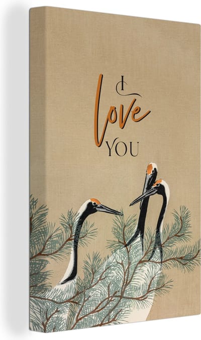 Canvas Schilderij Ik hou van jou - Quotes - Spreuken - I love you - Relatie - 20x30 cm - Wanddecoratie