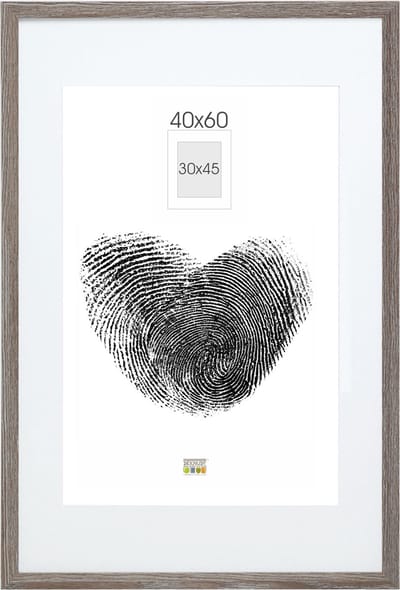 Deknudt Frames fotolijst - grijs met passe-partout - 30x45 / 40x60 cm