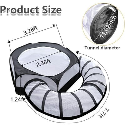 Jouet d'été pour animaux de compagnie, clôture de jeu pliable et portable pour chat, tente imperméable pour petits animaux rampants, tunnel pour petits chiens et chats, produits pour animaux de compagnie gray