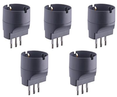 Set van 5 Adapters van Schuko naar Kleine Stekker - 10 A, Zwart