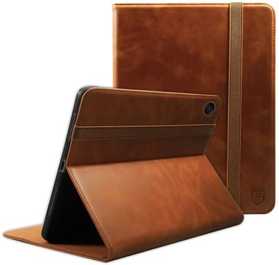Rosso Deluxe Hoes Geschikt voor Samsung Galaxy Tab A11 Plus | Book Case Echt Leer | Sleep/Wake | Standaard | Penhouder | Beschermhoes Bruin