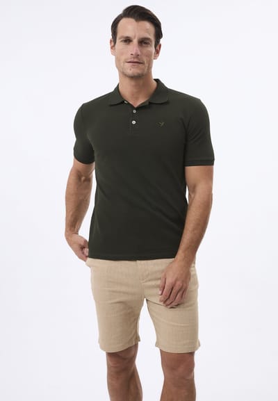 Felix Hardy Polo Shirt Korte Mouw Katoenen Pique Heren Khaki - 2Xl
