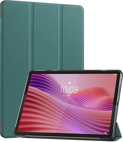 Hoes - Geschikt voor Lenovo Tab 10.1 inch - Dun & Stevig - Trifold Bookcase - Hard Cover - Hardcover Book Case - Tablet Hoesje - Donkergroen