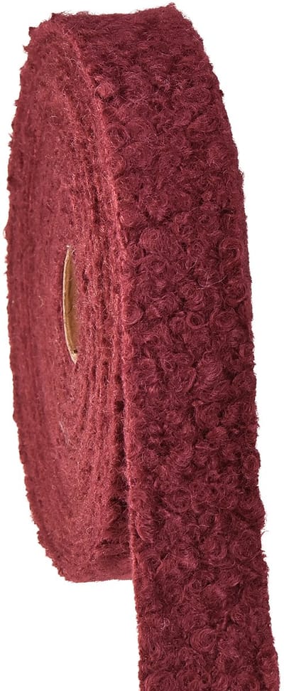 Decoratief lint Bordeaux wollook breed stoffen lint 40mm 8m