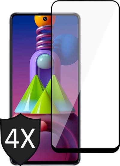 Screenprotector geschikt voor Samsung M51 - 4x Glas Full Screen Protector