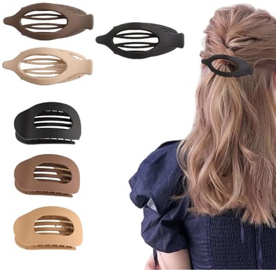Dailygoods- Haarspelden Set - Zes Clips - Neutrale Kleuren - Platte/Ovale/Bladvormen - Goede Grip - Comfortabel Draaggevoel - Haarklemmen