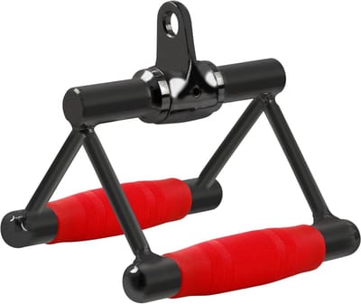 Dubbele D-handgreep - Roei handvat kabel - Kracht training bovenlichaam - 360 graden rotatie - 18 cm - Zilver