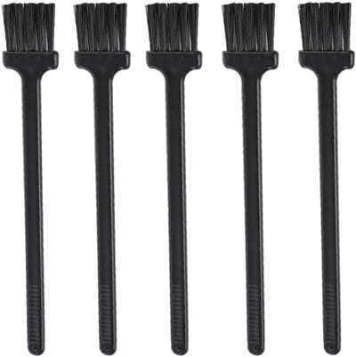 Set van 5 stuks - Toetsenbordreinigingsborstel - Stofverwijderingsborstel voor huishoudelijk gebruik - Scheermesreinigingsborstel - Kleine borstel - Zwart