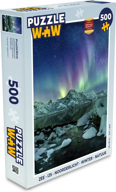 Puzzel Zee - IJs - Noorderlicht - Winter - Natuur - Legpuzzel - Puzzel 500 stukjes