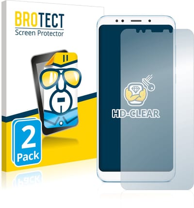 BROTECT - Screenprotector voor Xiaomi Redmi 5 Plus - Folie Beschermfolie transparant 2 Stuks