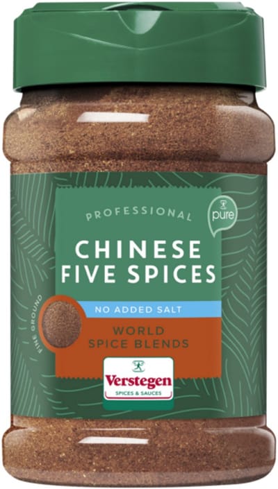 Verstegen - Chinese five spices kruiden fijn zonder zout - World Spice Blends - Pure - Strooibus small - Kruiden & specerijen - 160g