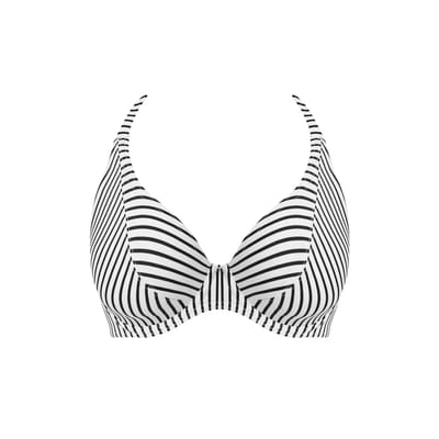 Freya JEWEL COVE UW HALTER BIKINI TOP Dames Bikinitopje - Stripe Black - Maat 70D (EU)