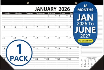 Grote Bureaukalender 2024-2025 (12x17 inch) Oktober 2024 t/m Maart 2026