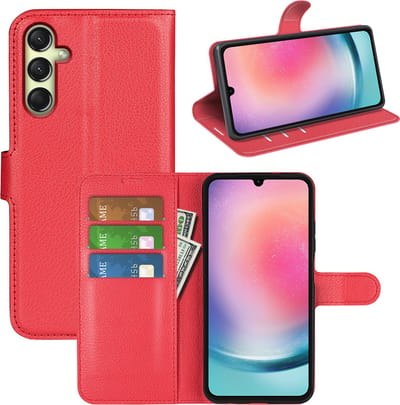 MobyDefend Hoesje - Geschikt voor Samsung Galaxy A16 - Kunstleren Wallet Book Case (Sluiting Voorkant) - Rood
