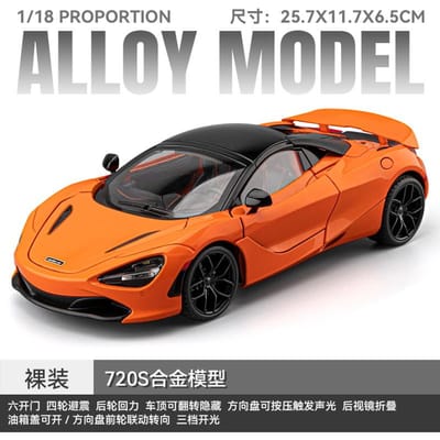 1:18 McLaren 720S Middenmotor Supercar Legering Sportwagen Model Diecast Metaal Hoge Simulatie Verzamelobject Auto Geluid En Licht Cadeau