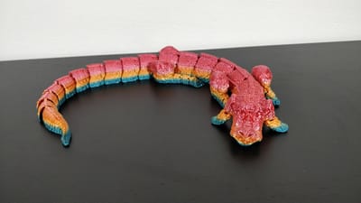 Never Ending Story Falkor gearticuleerd beeld 3D geprint Rainbow