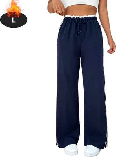 Livano Trainingsbroek Dames - Sportbroek - Trainingsbroek Lang - Trainingspak - Sportkleding - Marineblauw - L