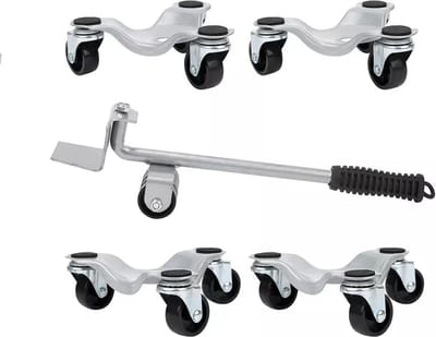 Meubelroller - Meubeltransporter - Meubellifter - Meubelrollers - Meubelhondje - Meubelroller set - 5-delig - Zilver - 500 kg
