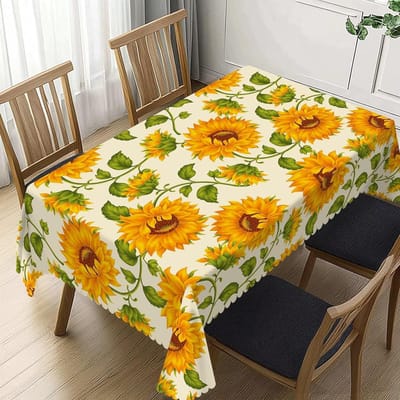 Zonnebloemen Bloemen Rechthoekig Waterdicht Tafelkleed Tafelblad Decor Herbruikbaar Boerderij Keuken Eettafelkleed Bruiloft Decoratie 90x140cm orange